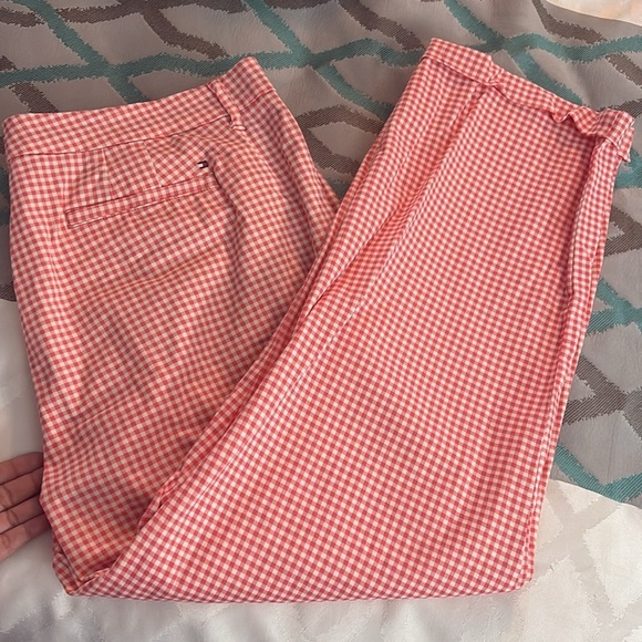 TOMMY  HILFIGER. ORANGE  Gingham Pants - Picture 3 of 6
